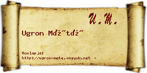 Ugron Máté névjegykártya