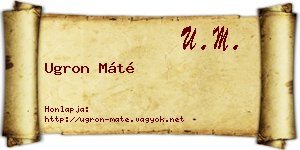 Ugron Máté névjegykártya