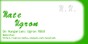 mate ugron business card