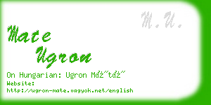 mate ugron business card